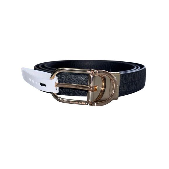 Michael Kors twist Reversible leather Belt black logo XXL new main image 12
